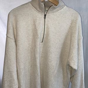 Cream zip-up sweatshirt